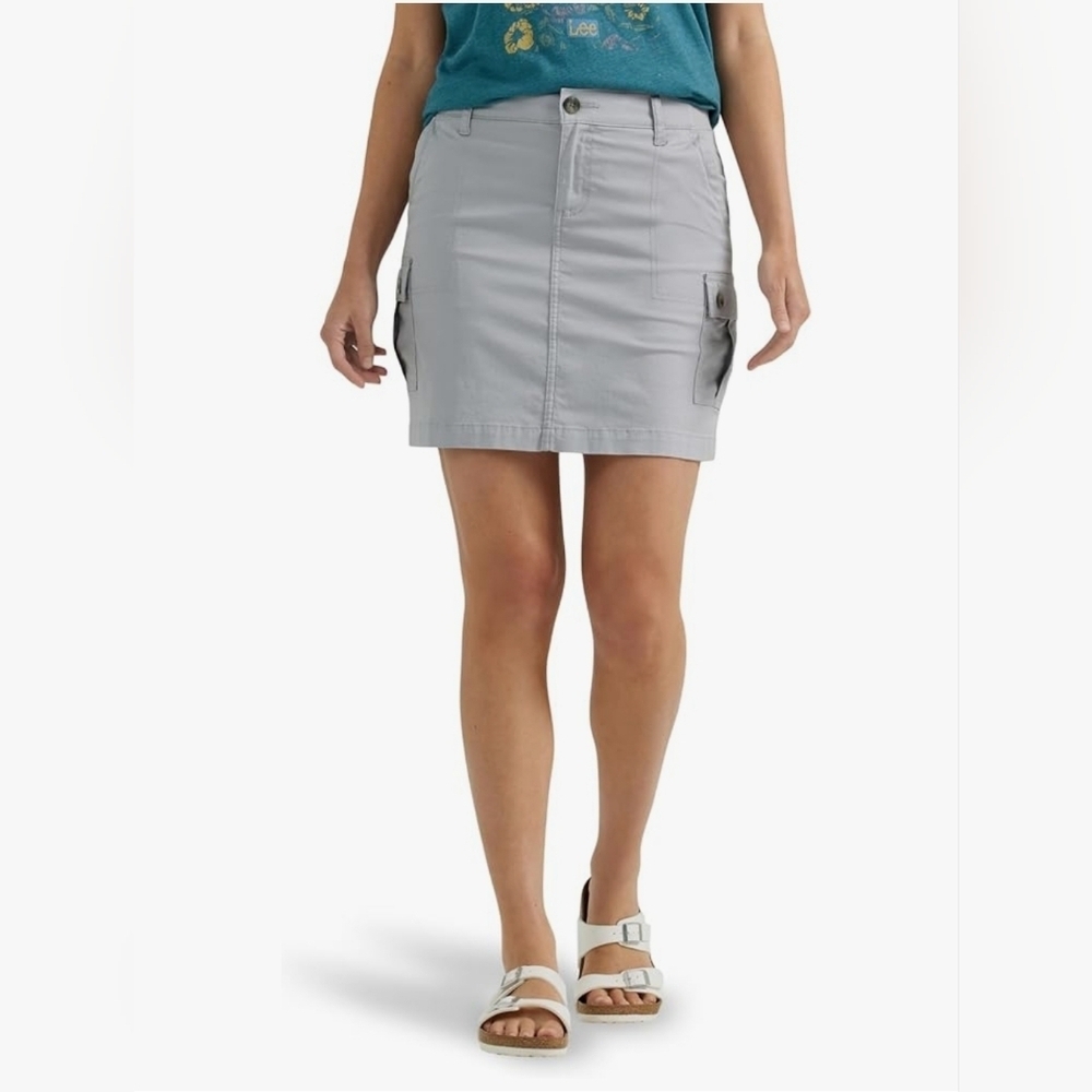 Women's Lee Ultra Lux Comfort with Flex-to-go Cargo Skort,Material Grey, 8M, NWT